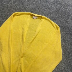 VTG Puritan Cardigan Men's Large Button Up Lightweight Stained Yellow